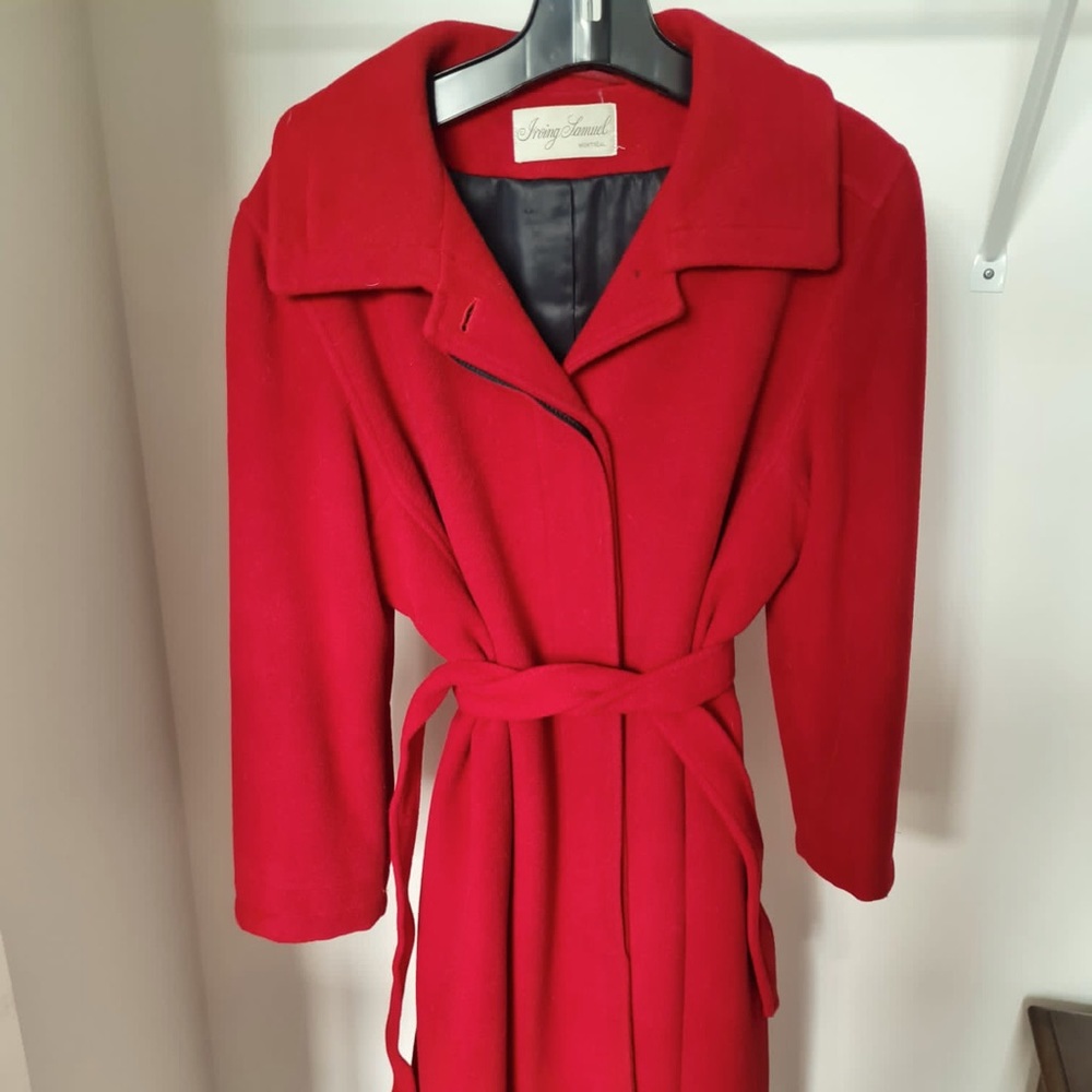 Vintage red Montréal made Irving Samuel coat